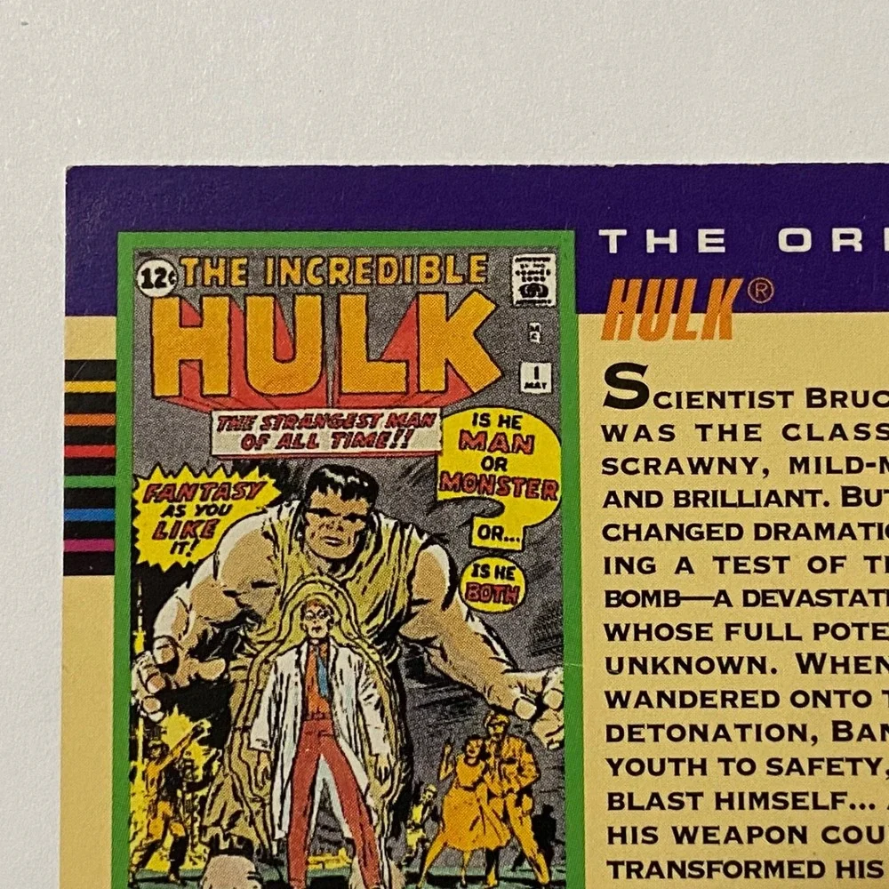 Vintage Marvel 1992 Hulk Series 3 Origins of HULK Impel Card 161 MARVEL Universe